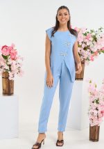 Σετ αμάνικο τοπ με φιόγκους και παντελόνι