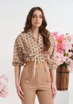 Τοπ δαντελένιο με σούρα στην μέση