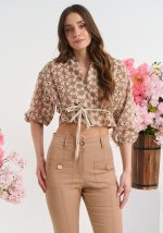 Τοπ δαντελένιο με σούρα στην μέση - Image 3