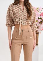 Τοπ δαντελένιο με σούρα στην μέση - Image 2