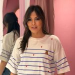 Μπλούζα κοντομάνικη ριγέ με καρδιές