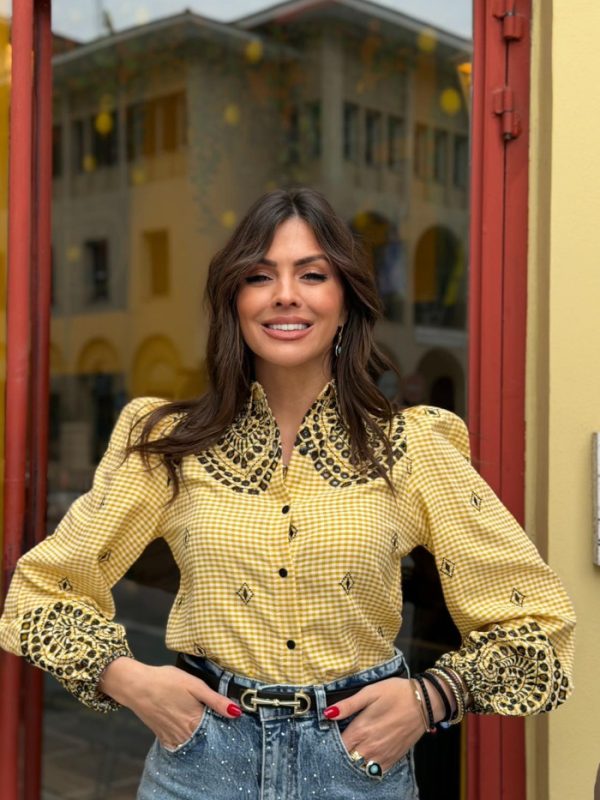 Πουκάμισο Καρό Με Κεντήματα