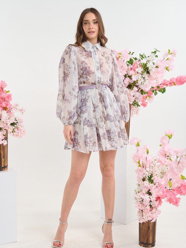 Φλοράλ Φόρεμα Με Γιακά