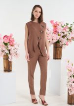 Σετ αμάνικο τοπ με φιόγκους και παντελόνι