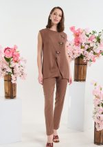 Σετ αμάνικο τοπ με φιόγκους και παντελόνι - Image 4