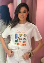 T-shirt Με Στάμπα Italiana