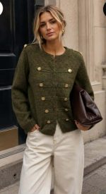 Πλεκτή ζακέτα με κουμπιά χρυσά - Image 4
