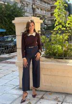 Παντελόνι ψηλόμεσο υφασμάτινο σε ίσια γραμμή
